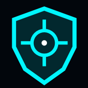 ZERO-DAY SIEGE logo — cyan shield with targeting reticle